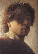 Rembrandt Harmensz Van Rijn Sjalvportratt at about 21 ars alder oil painting reproduction